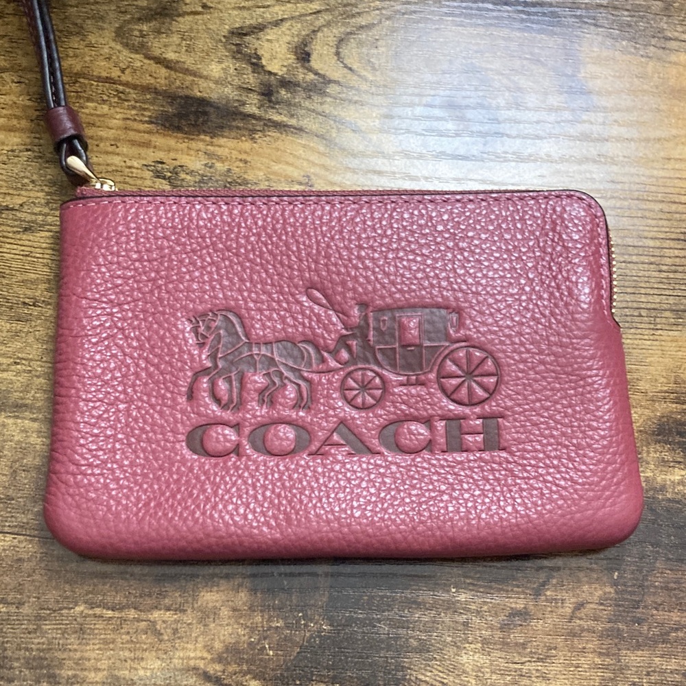 Coach Magenta Leather Wristlet